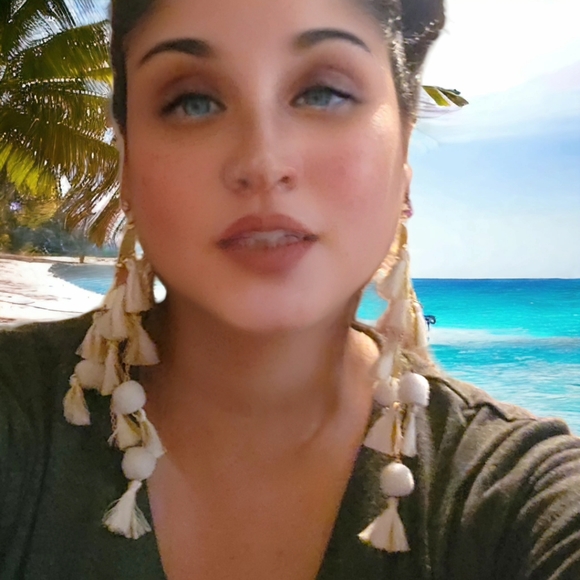 Handmade Boho Statement Tassle Earrings - Picture 4 of 4